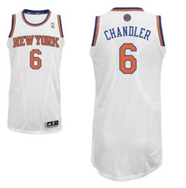 NBA New York Knicks 6 Tyson Chandler Authentic White Jerseys